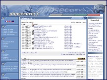 Aperçu du site phpSecure.info - news, securité, vulnérabilités