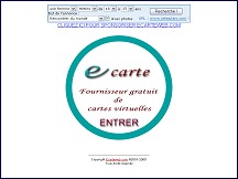 Aperu du site ECarteWeb - fournisseur gratuit de cartes postales virtuelles