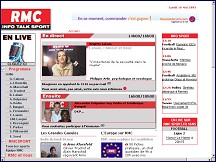 Aper�u du site RMC - Radio Monte Carlo