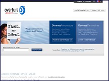 Aperçu du site Overture - pour apparaître en tête des résultats de recherche...