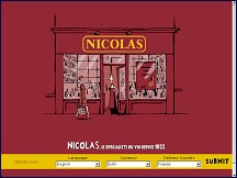 Aperçu du site Nicolas : vente de vin en ligne