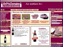 Aperu du site VinPrixDomaine.com : vente vins et champagnes au prix du domaine