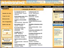 Aperu du site Mondowine: portail-guide-annuaire du vin