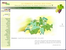 Aperçu du site Winecity : vins, vignobles et producteurs suisses