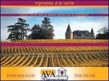 Aperu du site AVA-International - achat et vente de vignobles
