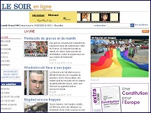 Aperçu du site Le Soir de Bruxelles - édition online du journal quotidien Le Soir