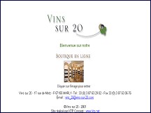 Aperçu du site Vins sur 20 à Metz et Marly, grands crus, champagnes, articles de caves