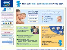 Aperçu du site Bebe Nestlé - L'éveil et la nutrition de votre bébé