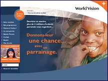 Aperu du site World Vision - 1re association de parrainage denfants au monde