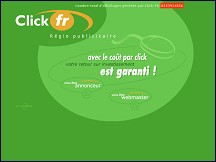 Aperçu du site ClickFR - réseau francophone de bannières publicitaires paie-par-click