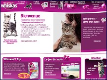 Aperçu du site Whiskas - espace dédié aux chatons