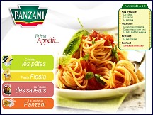 Aperçu du site Panzani - pâtes, sauces, pizzas, plats cuisinés...