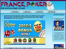 Aperu du site FrancePoker, le site franais de jeux de poker et de casinos en ligne