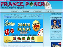 Aperçu du site FrancePoker, le site français de jeux de poker et de casinos en ligne