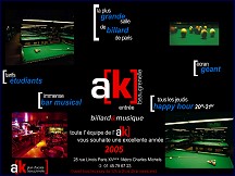 Aperu du site Aka-billard.com - la plus grande salle de billard de Paris