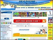 Aperçu du site Iradium - cartes de téléphone prépayées pour téléphoner vraiment moins cher