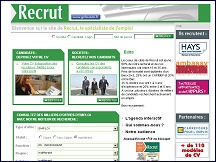 Aperu du site Recrut.com - diffusion de vos offres d'emploi