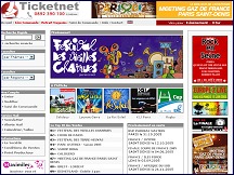 Aperu du site Ticketnet - achat de billets pour spectacles et concerts