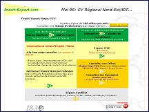 Aperçu du site Insert Export - emplois export, stages export, volontariat international