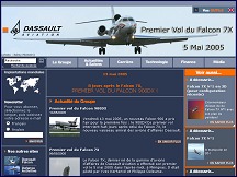 Aperçu du site Dassault Aviation constructeur aéronautique dans l'aviation civile et militaire