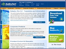 Aperçu du site Babylon - dictionnaire en ligne