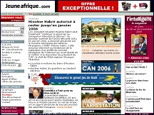 Aperu du site Jeune Afrique - actualit africaine