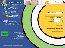 Aperu du site Comclick, rgie publicitaire, programme d'affiliation et banniere publicitaire