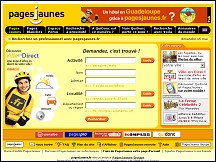 Aperu du site Pages Jaunes - annuaire tlphonique de professionnels en France