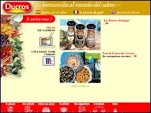 Aperçu du site Ducros - herbes et épices - la passion du goût