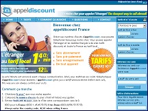 Aper�u du site AppelDiscount.com - vos appels � l'�tranger moins cher