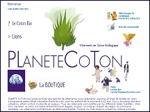 Aperu du site Planetecoton - vtements pour enfants en coton biologique