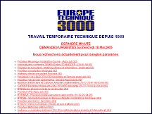 Aperu du site Europe Technique 3000 - intrim, travail temporaire technique