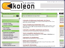 Aperu du site Koleon.com - vente en ligne de consommables imprimantes