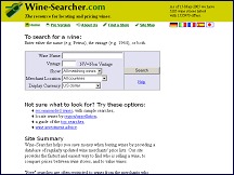 Aperçu du site Wine-searcher - trouvez tous les vins et leurs prix