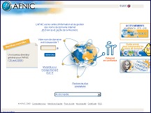 Aperu du site AFNIC - centre de gestion des noms de domaine internet France et Runion