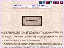 Aperu du site Webiologie - visite guide dans le monde de la biologie