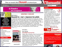 Aperçu du site L'Humanité - quotidien du Parti Communiste Francais