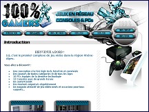 Aperçu du site 100% Gamers - salle de jeux video en réseau à Lyon