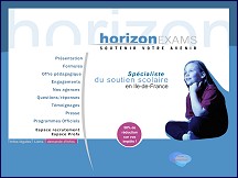 Aperu du site Horizon Exams Paris : cours particuliers, soutien scolaire, aide aux devoirs