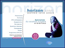 Aperçu du site Horizon Exams Paris : cours particuliers, soutien scolaire, aide aux devoirs