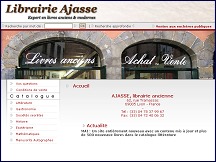 Aperu du site Ajasse - vente de livres anciens et modernes