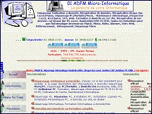 Aperu du site 01ADMF - dpannage informatique sur site