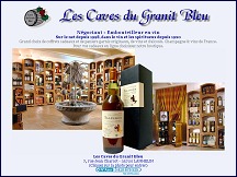 Aperu du site Caves du Granit Bleu, coffrets cadeaux, paniers garnis, champagne, vins