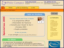 Aperu du site Philocampus - cours de philosophie, dissertations, dbats