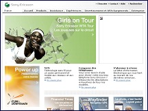 Aperçu du site Sony Ericsson - Téléphones mobiles et accessoires
