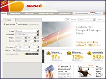 Aper�u du site IBERIA - compagnie a�rienne espagnole