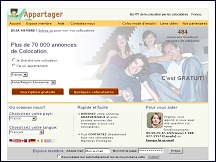 Aper�u du site Colocation, annonces pour les colocataires - apartager.com