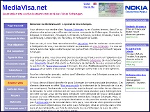 Aperçu du site MediaVisa.net - visas espace Schengen et assurances voyage