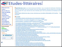 Aperçu du site Ressources littéraires : littérature et langue française