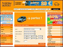 Aperu du site Holiday Autos : location voitures Corse, Maroc, Espagne, France...